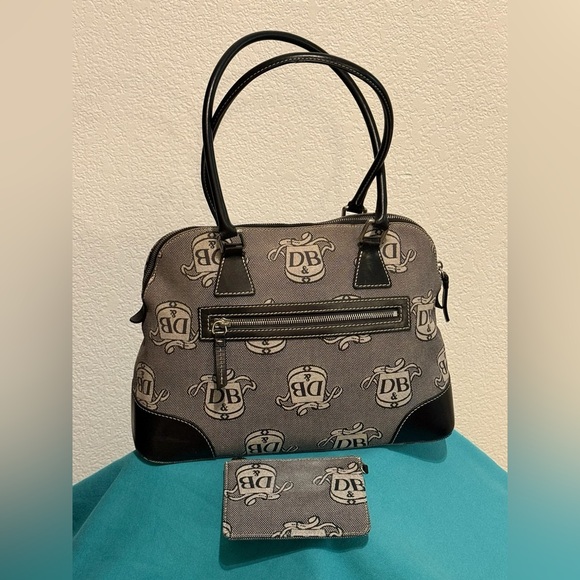 Dooney & Bourke Black and Gray Monogram Satchel - Picture 2 of 11